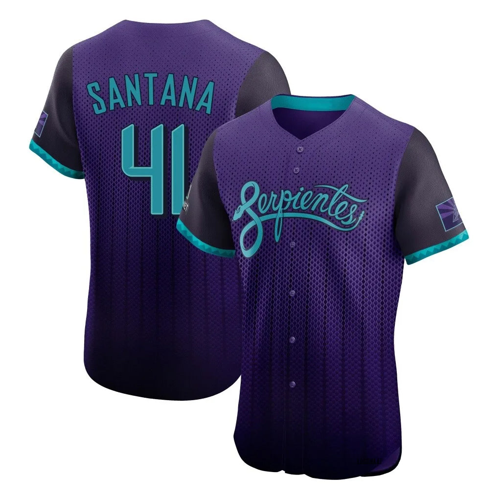 Arizona Diamondbacks #41 Carlos Santana Player Purple HOLBERT City Connect Limited Elite Home Game Stitched Jerseys