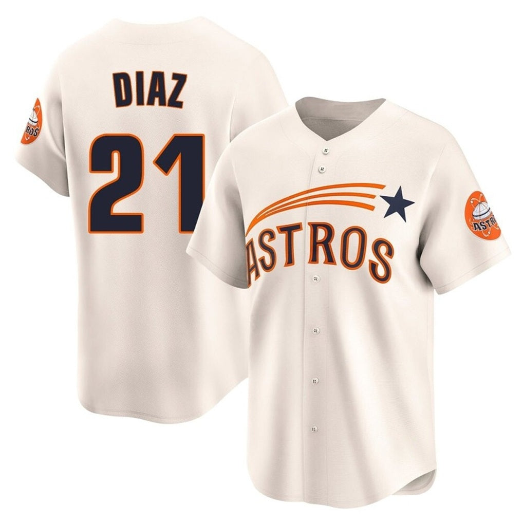 Houston Astros #21 Yainer Diaz Player Cream HOLBERT Throwback Cooperstown Collection Limited Stitched Jerseys