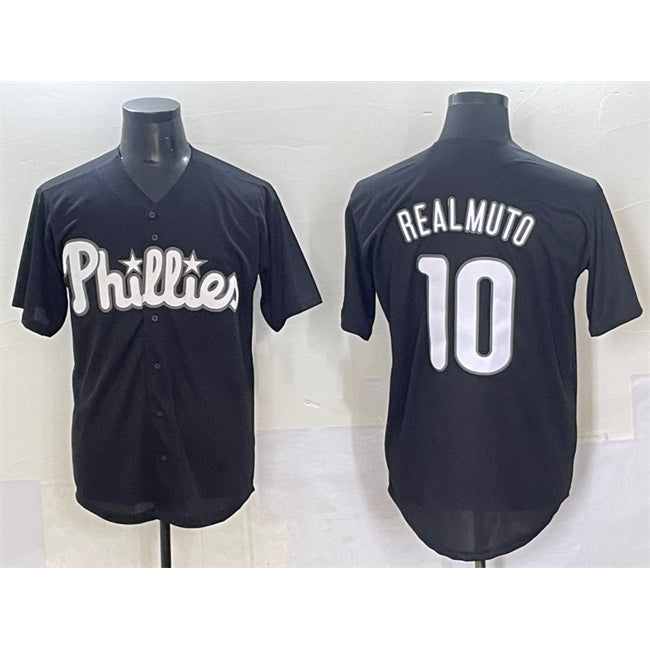Philadelphia Phillies #10 J.T. Realmuto Black HOLBERT Lights Out Limited Stitched Jersey