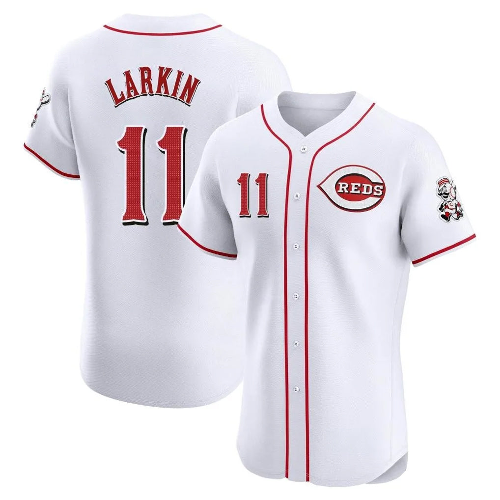 Cincinnati Reds #11 Barry Larkin Player White HOLBERT Limited Elite Home Stitched Jerseys