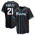 Miami Marlins #21 Graham Pauley Player Black HOLBERT Fashion Out Home Game Stitched Jerseys