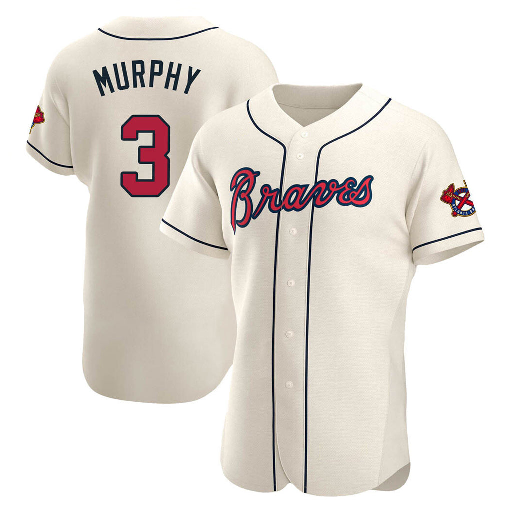 Atlanta Braves #3 Dale Murphy Player Cream HOLBERT Limited Elite Home Game Stitched Jerseys