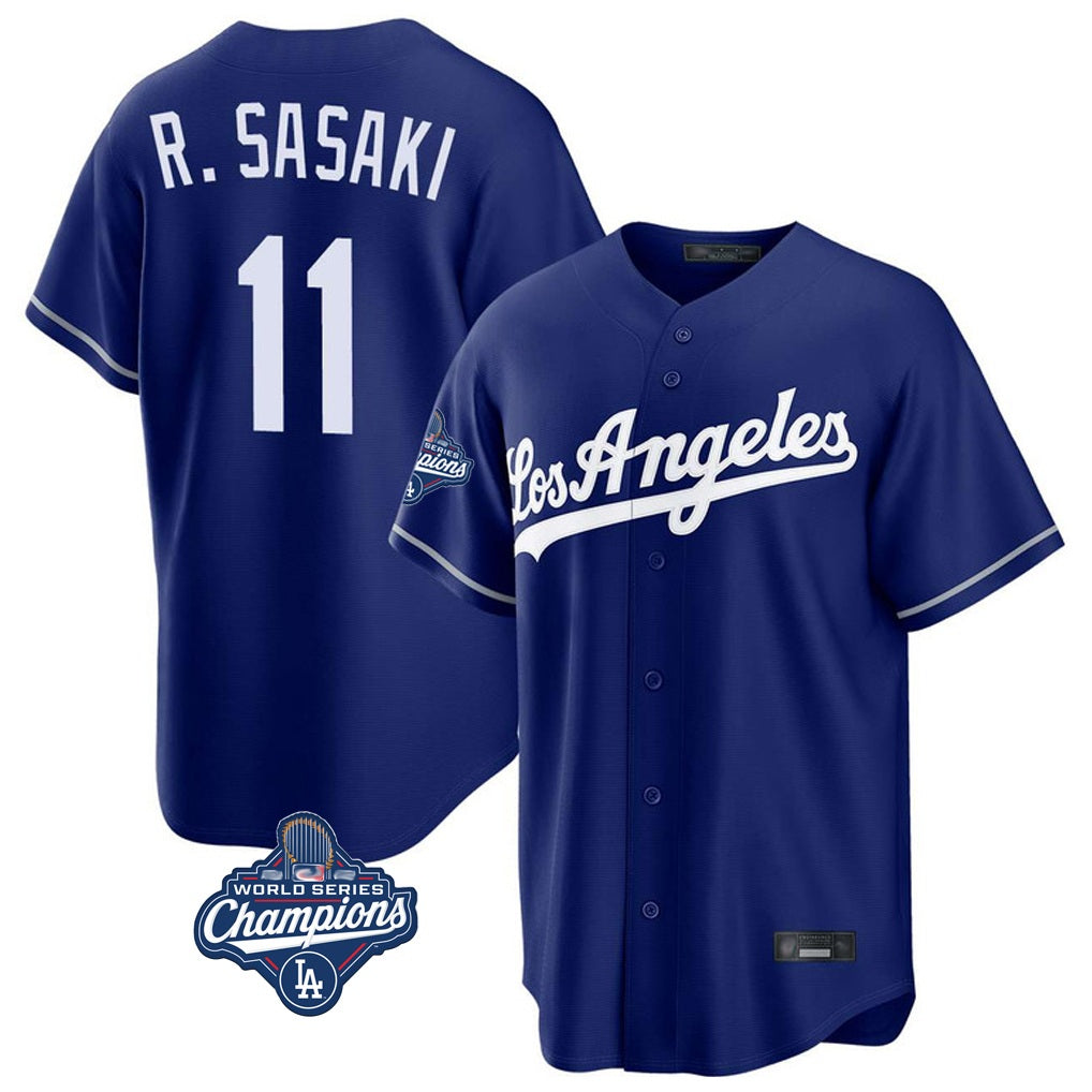 Los Angeles Dodgers #11 Roki Sasaki Player Royal HOLBERT World Series Meet Game Stitched Jerseys