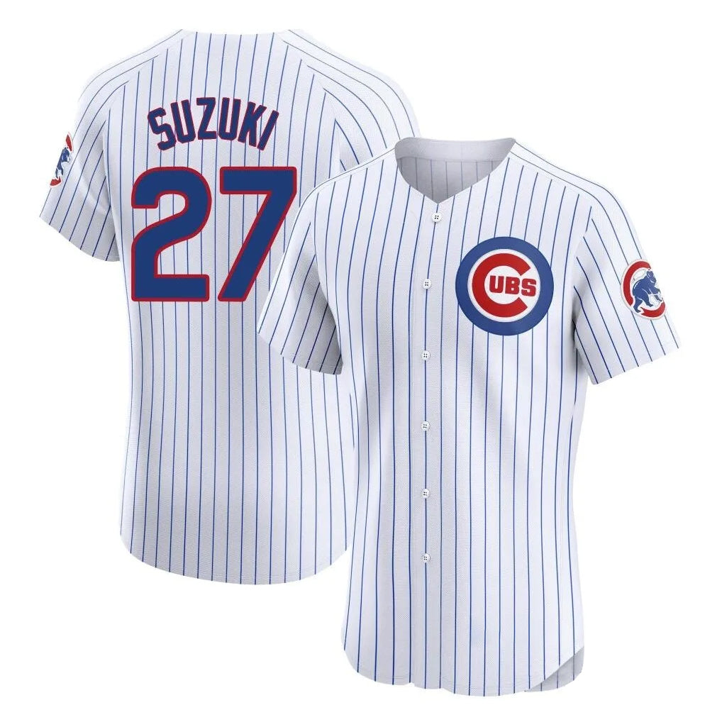 Chicago Cubs #27 Seiya Suzuki Player White HOLBERT Limited Elite Home Game Stitched Jerseys
