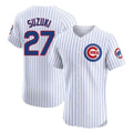 Chicago Cubs #27 Seiya Suzuki Player White HOLBERT Limited Elite Home Game Stitched Jerseys