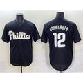 Philadelphia Phillies #12 Kyle Schwarber Black HOLBERT Lights Out Limited Stitched Jersey