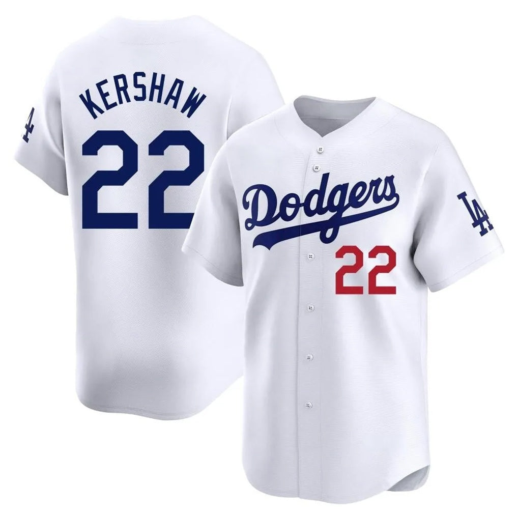 Los Angeles Dodgers #22 Clayton Kershaw Player White HOLBERT Limited Home Stitched Jerseys