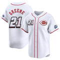 Cincinnati Reds #21 Hunter Greene Player White HOLBERT Speedway Classic Home Limited Stitched Jerseys