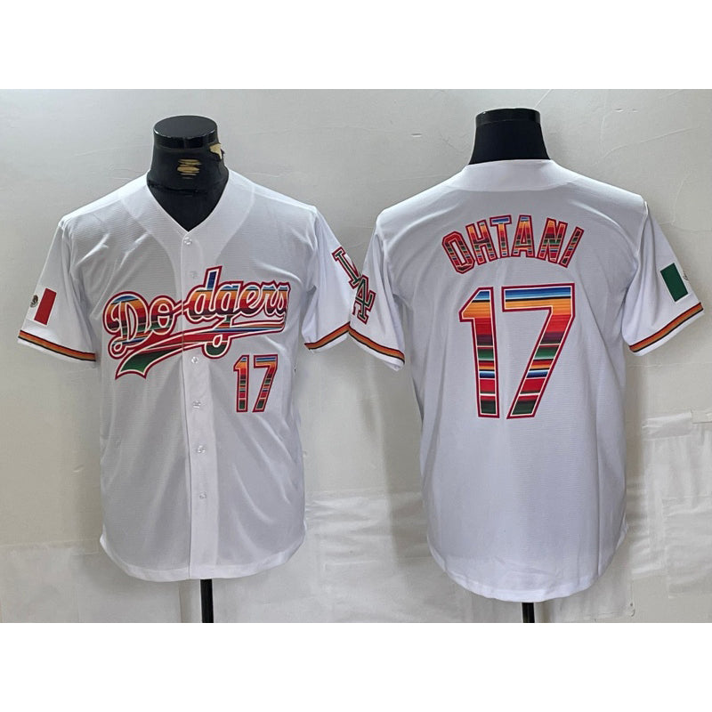 Los Angeles Dodgers #17 Shohei Ohtani White HOLBERT Mexico Cool Base Stitched Jersey