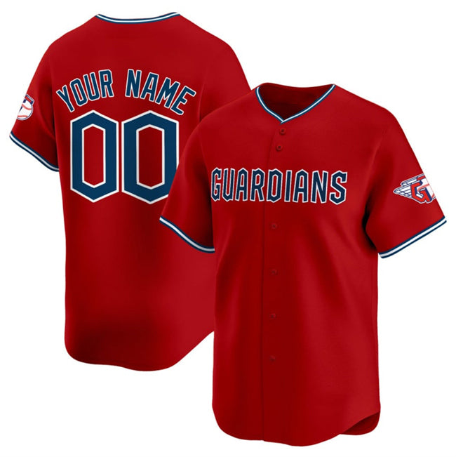 Custom Cleveland Guardians Active Player Red HOLBERT Alternate Limited Stitched Jersey