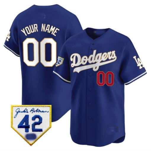 Custom Los Angeles Dodgers 2024 Jackie Robinson Patch Vapor Premier Limited Jersey ¨C Royal HOLBERT