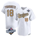 Los Angeles Dodgers #18 Yoshinobu Yamamoto Player White Gold HOLBERT World Series Collection Limited Home Stitched Jerseys