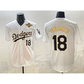 Los Angeles Dodgers #18 Yoshinobu Yamamoto White Gold HOLBERT 2025 World Series Patch Limited Stitched Jersey