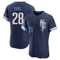 Kansas City Royals #28 Kyle Isbel Player Navy HOLBERT City Connect Limited Elite Home Stitched Jerseys