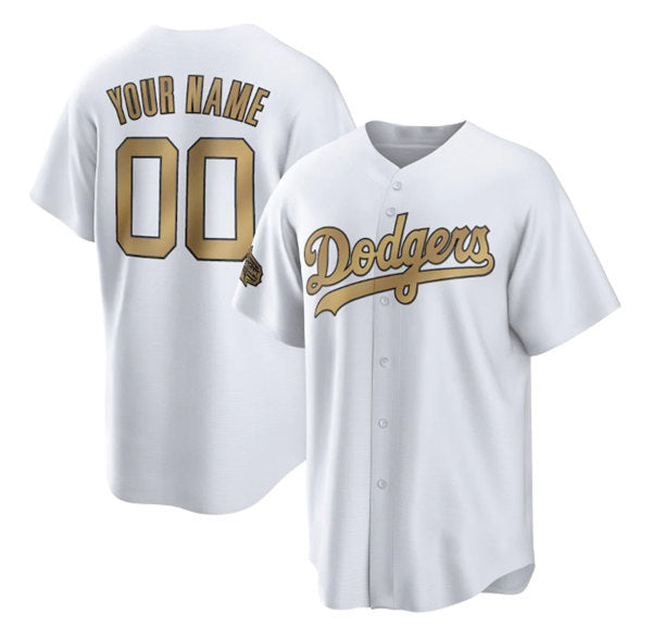Custom Los Angeles Dodgers Active Player White HOLBERT 2022 All-Star Cool Base Stitched Jersey