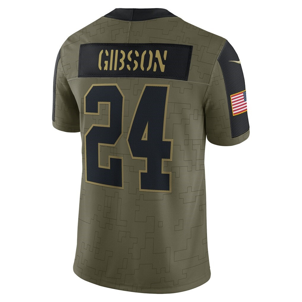 W.Football Team #24 Antonio Gibson Olive HOLBERT Salute To Service Limited Player Jersey