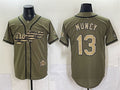 Los Angeles Dodgers #13 Max Muncy Olive HOLBERT 2026 Armed Forces Day Stitched Jersey