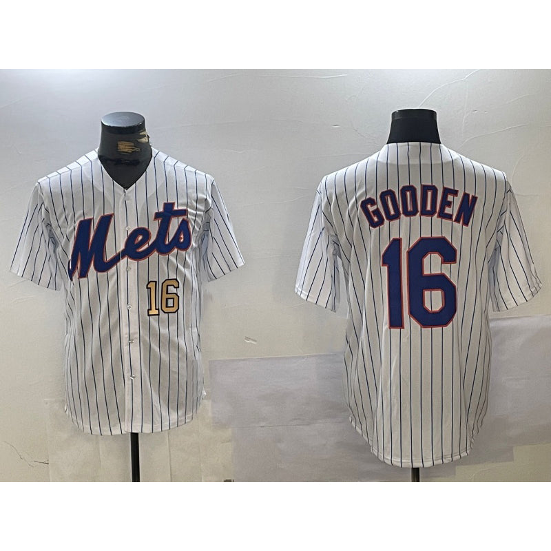 New York Mets #16 Dwight Gooden White HOLBERT Cool Base Stitched Jerseys