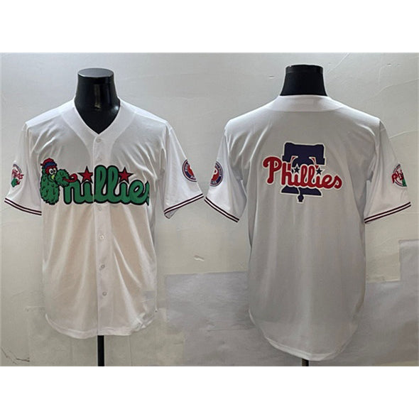 Philadelphia Phillies Team Big Logo White HOLBERT Phanatic Limited Stitched Jersey