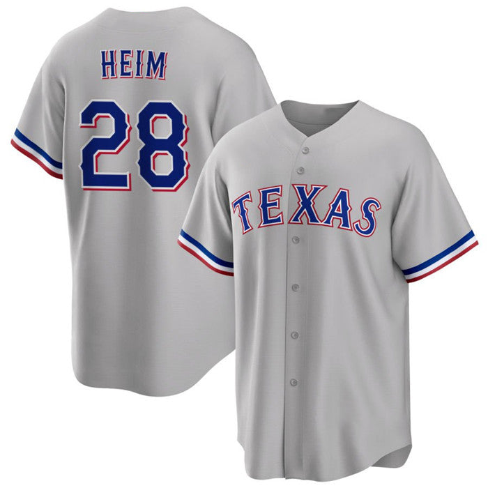 Texas Rangers #28 Jonah Heim Gray HOLBERT Cool Base Stitched Jersey