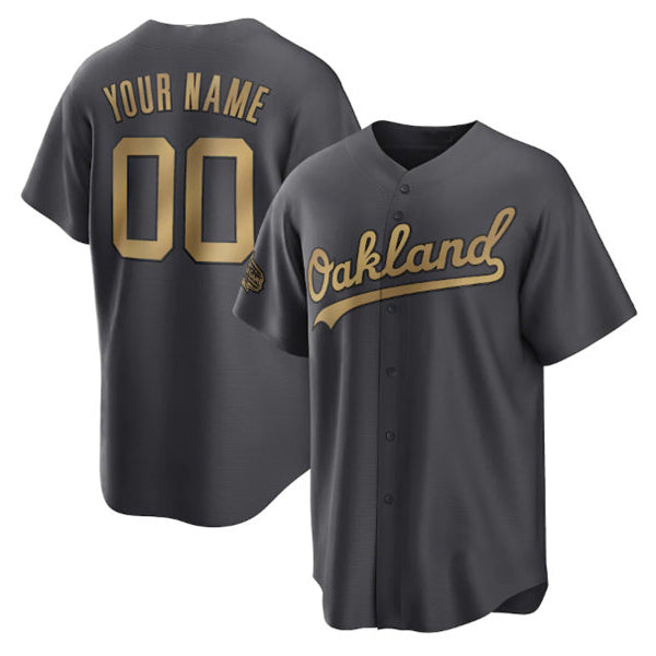 Custom Oakland Athletics Active Player Charcoal HOLBERT 2022 All-Star Cool Base Stitched Jersey