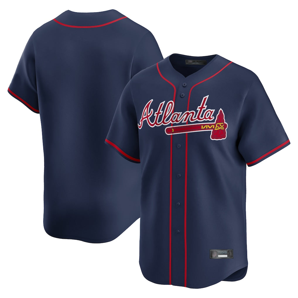 Atlanta Braves Navy HOLBERT Limited Home Game Blank Player Stitched Jerseys