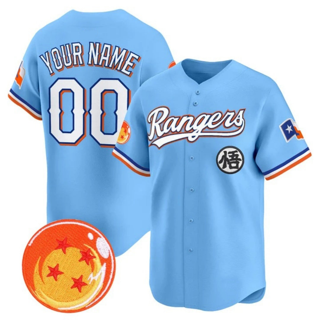 Custom Texas Rangers x Dragon Ball Blue HOLBERT Vapor Premier Limited Jersey - All Stitched