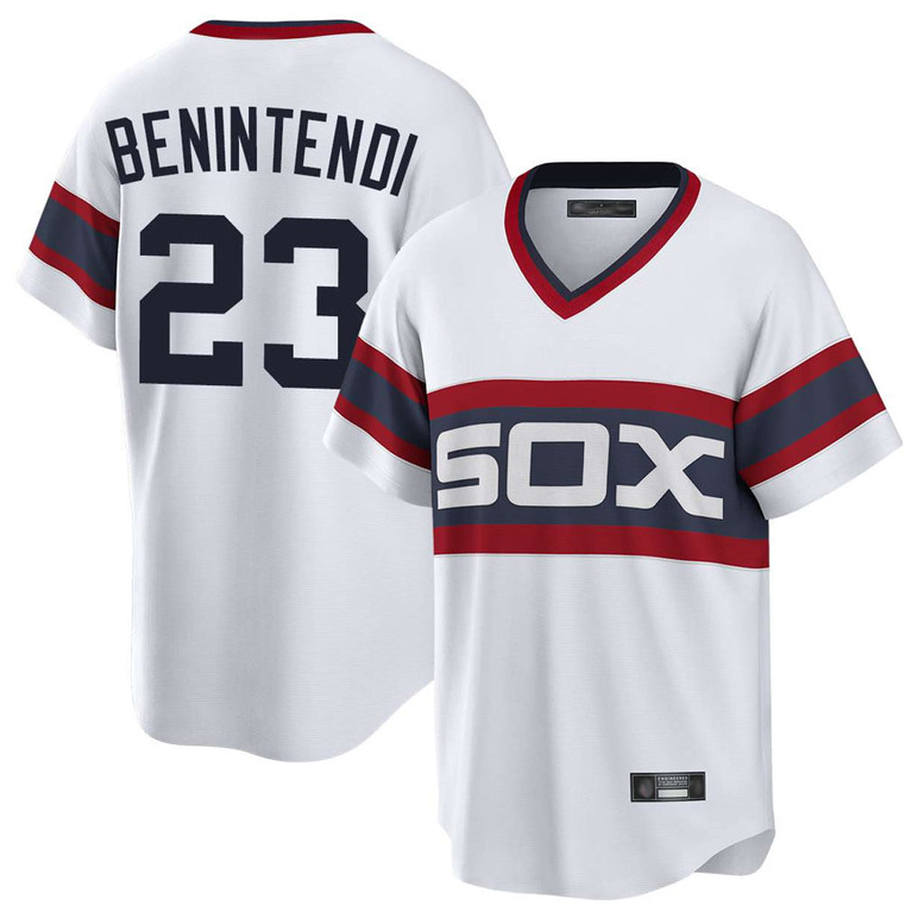 Chicago White Sox #23 Andrew Benintendi Player White HOLBERT T-shirt Home Game Stitched Jerseys