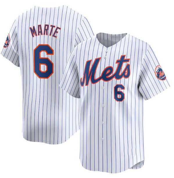 New York Mets #6 Starling Marte White HOLBERT 2024 Home Limited Stitched Jersey