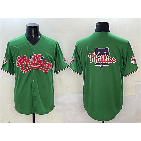 Philadelphia Phillies Team Big Logo Green HOLBERT Phanatic Limited Stitched Jersey