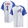 Atlanta Braves #1 Ozzie Albies White HOLBERT 2023 City Connect Cool Base Stitched Jersey