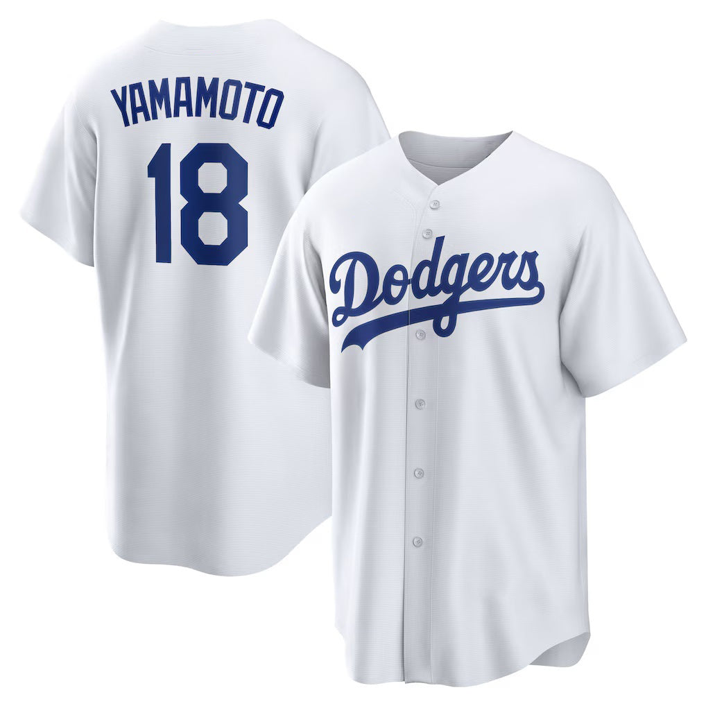Los Angeles Dodgers #18 Yoshinobu Yamamoto White HOLBERT Home Replica Player Jersey