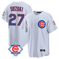 Chicago Cubs #27 Seiya Suzuki Player White HOLBERT 150th Anniversary Home Game Stitched Jerseys