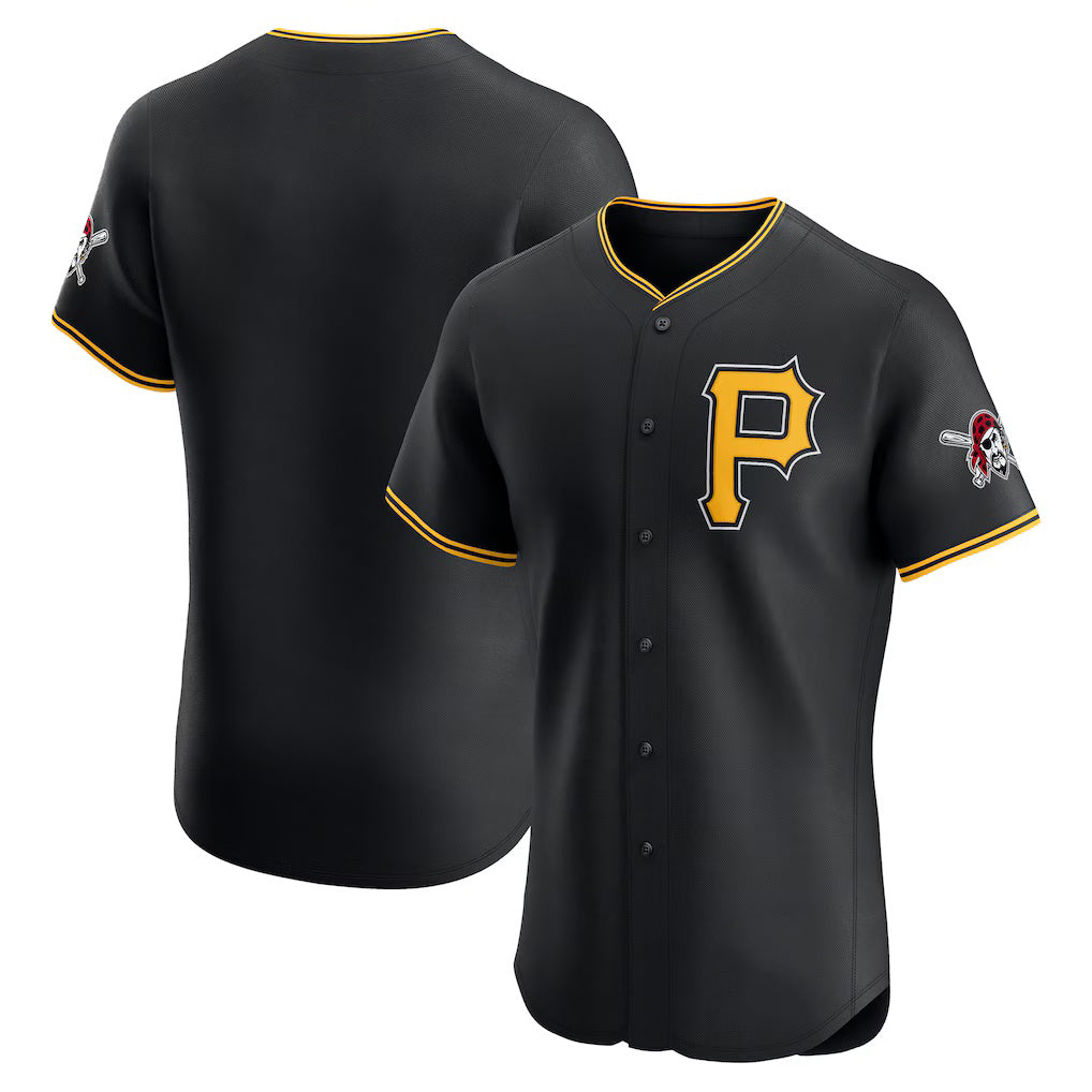 Pittsburgh Pirates Black HOLBERT Alternate Vapor Premier Elite Patch Jersey