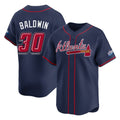 Atlanta Braves #30 Drake Baldwin Player Navy HOLBERT 2025 Speedway Classic Home Game Stitched Jerseys