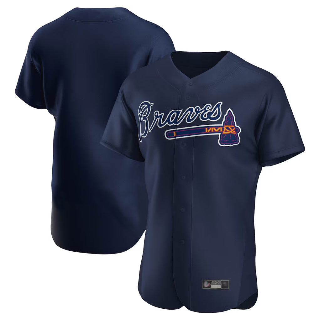 Atlanta Braves Navy HOLBERT Alternate Limited Elite Home Game Blank Player Stitched Jerseys