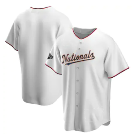 Washington Nationals White Gold HOLBERT 2019 World Series Champions Blank Cool Base Jersey