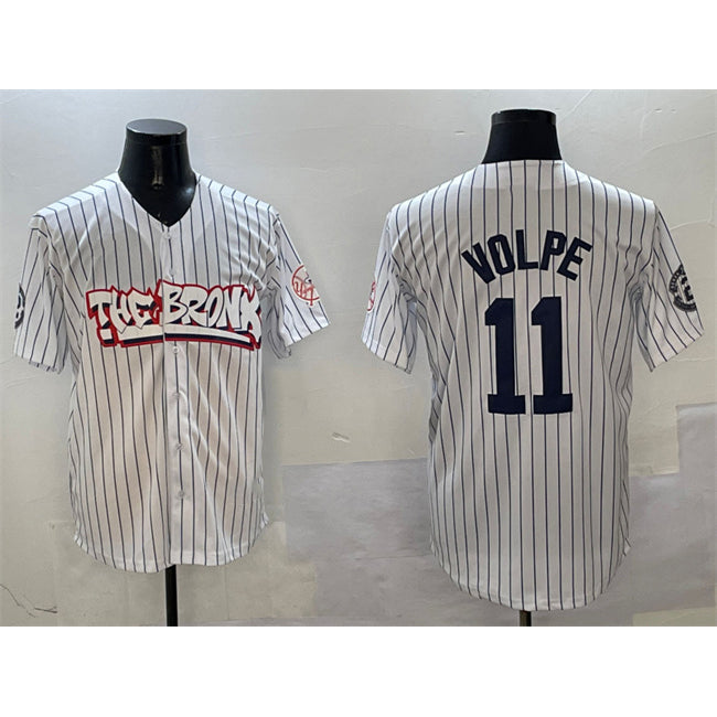 New York Yankees #11 Anthony Volpe White HOLBERT Bronx Graffiti Vapor Limited Stitched Jersey