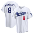 Los Angeles Dodgers #8 Enrique Hern¨¢ndez Player White HOLBERT Home Game Stitched Jerseys