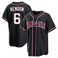 Los Angeles Angels #6 Anthony Rendon Player Black HOLBERT Fashion Out Home Game Stitched Jerseys