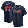 Atlanta Braves #27 Austin Riley Navy HOLBERT Alternate Replica Jersey