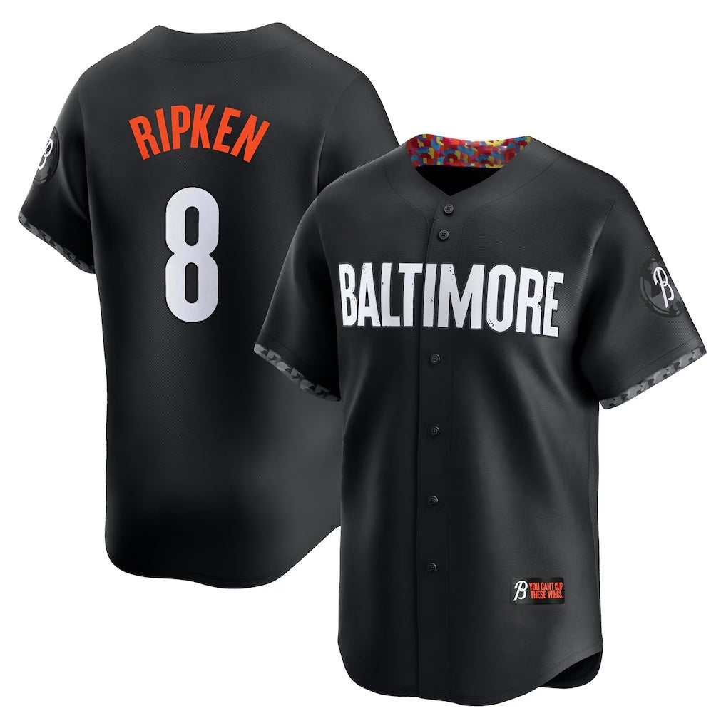 Baltimore Orioles #8 Cal Ripken Jr. Black HOLBERT City Connect Limited Player Jersey