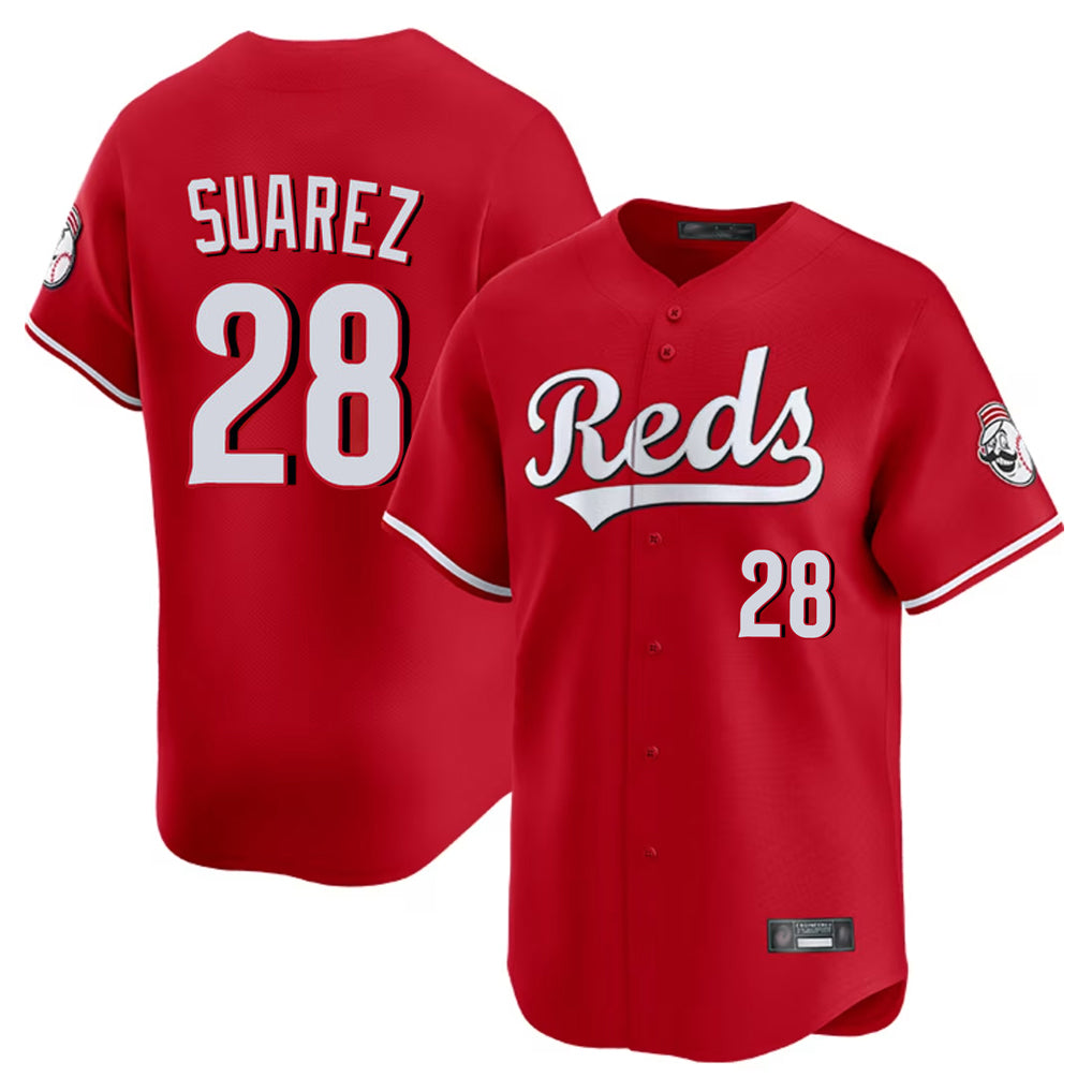 Cincinnati Reds #28 Eugenio Su¨¢rez Player Red HOLBERT Home Limited Stitched Jerseys