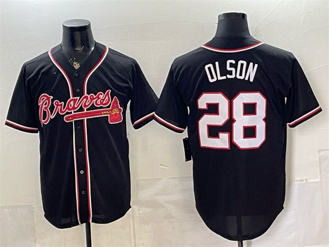 Atlanta Braves #28 Matt Olson 2026 Fashion Replica Black HOLBERT Out Stitched Jersey