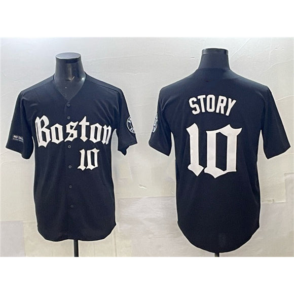 Boston Red Sox #10 Trevor Story Black HOLBERT Gothic Vapor Limited Stitched Jersey
