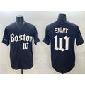 Boston Red Sox #10 Trevor Story Black HOLBERT Gothic Vapor Limited Stitched Jersey