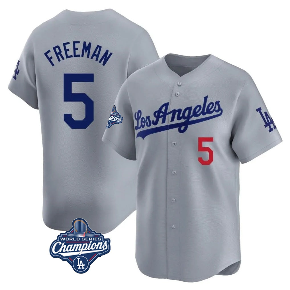 Los Angeles Dodgers #5 Freddie Freeman Player Gray HOLBERT World Series Meet Limited Home Stitched Jerseys
