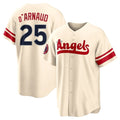 Los Angeles Angels #25 Travis d'Arnaud Player Cream HOLBERT City Connect Home Stitched Jerseys