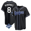 Los Angeles Dodgers #8 Enrique Hern¨¢ndez Player Black HOLBERT World Series Meet Carbon Limited Home Stitched Jerseys