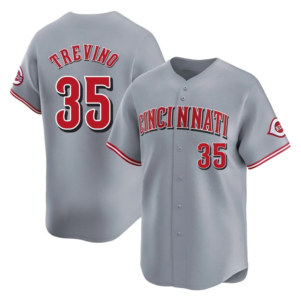 Cincinnati Reds #35 Jose Trevino Player Gray HOLBERT Home Limited Stitched Jerseys